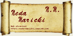 Neda Maricki vizit kartica